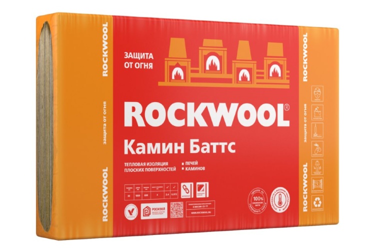Rockwool Камин Баттс (1000*600*30) 4п/0,072м3/2,4м2/38пач.под