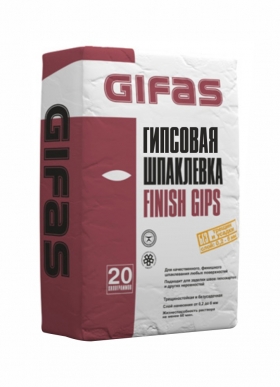 GIFAS Шпаклевка полимерная гипсовая финишная Finish Gips, 20кг/56 шт